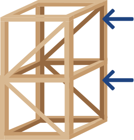 エンジニアウッドを用いた柱と梁による軸組工法