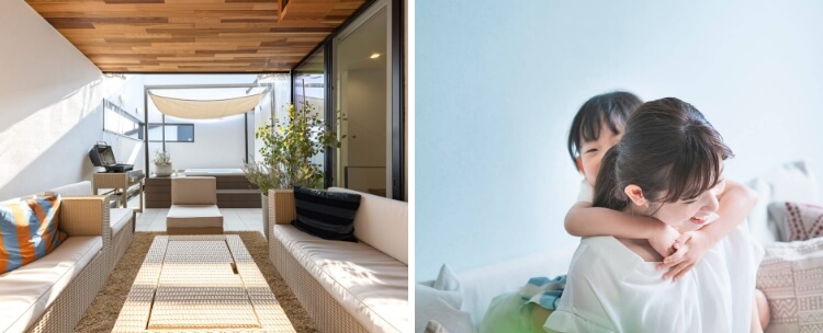 親子が抱き合う写真

